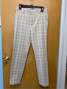 H&M Beige Plaid Slim Dress Pants